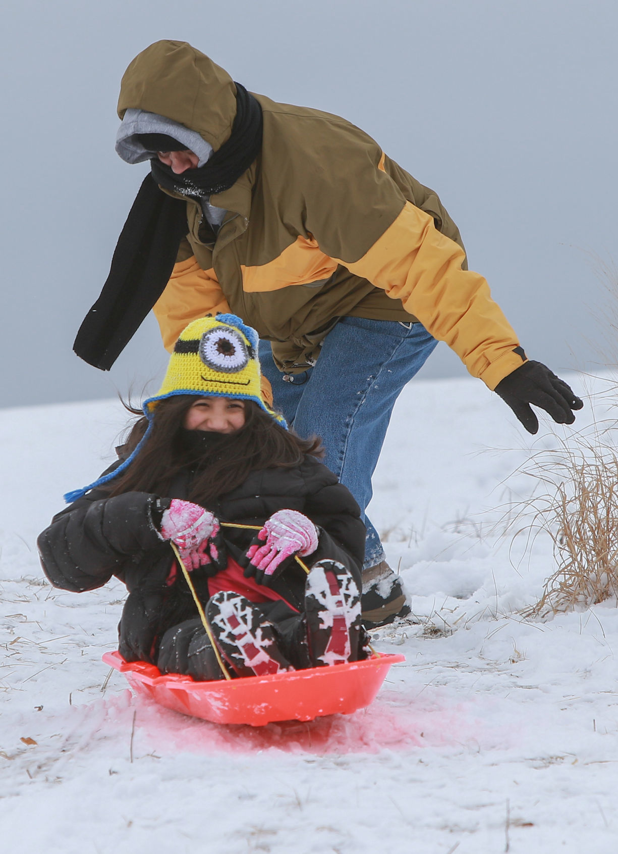 Sledding at Centennial Park